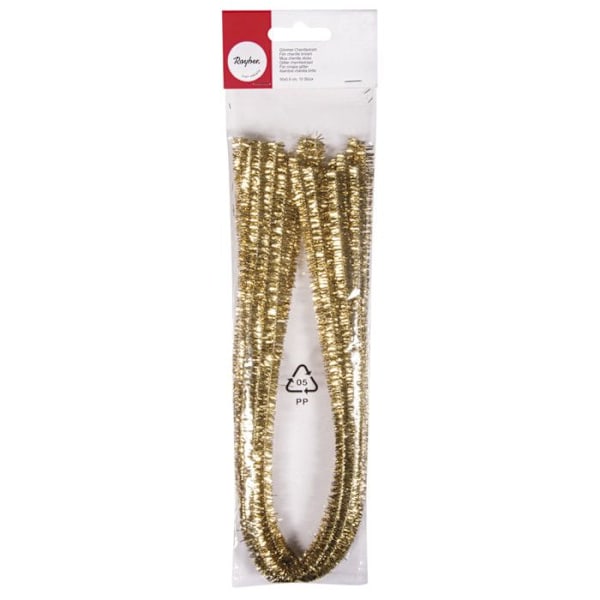 Glittrande chenillegarn Guld 50 cm 10 stycken