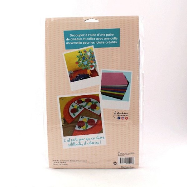 Flerfärgat skum 20 x 29 cm (set med 10 tallrikar