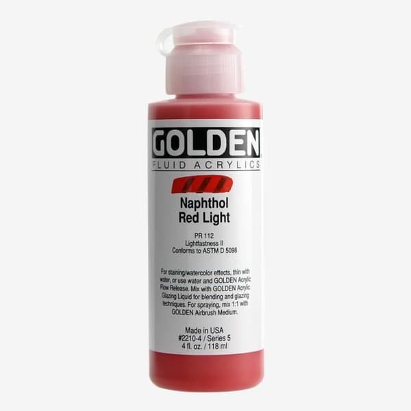 Gyllene: Flytande akrylfärg: 119ml (4oz): Naphthol Red Light