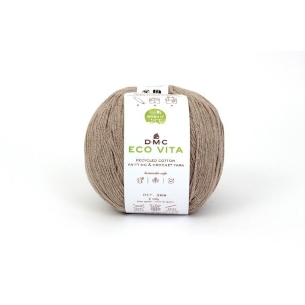 Fil Coton Återvunnen - DMC - Eco Vita - 3mm - 100g - Beige 111 Färg nummer 111