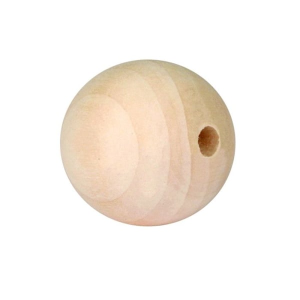 Träpärlor - Natur - D 2,5 cm - Set med 15 stycken - Smyckesdekoration - Blandet naturlig