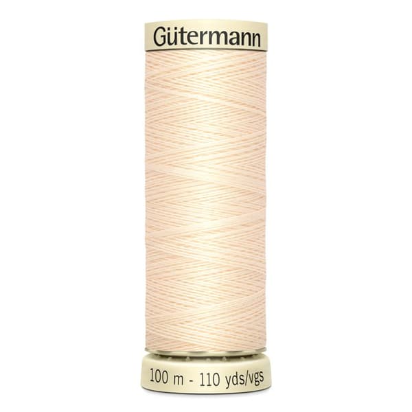 Lot om 5 spolar 100m Tråd 100% polyester Gutermann Ref 788988 - Att 414 - crème grädde