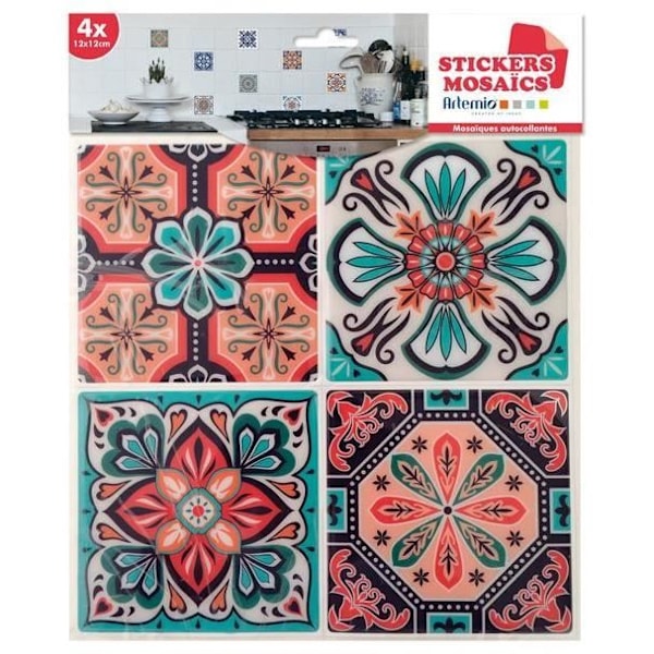 Klistermosaik - ARTEMIO - 12,5cm - Cementplattor 5 - Flerfärgad - Vuxen Flerfärgad