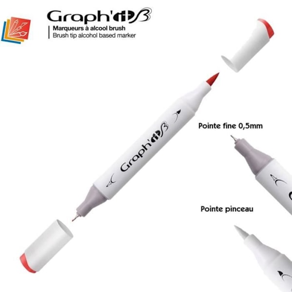 Graph'IT Brush Marker alkoholmarkör från Graph'IT - Graph'it färgkarta:5220 - Tomat Graph'it färgkarta:5220 - Tomat