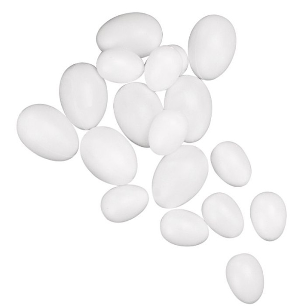 Plastägg, 10cm ø, vit Vit