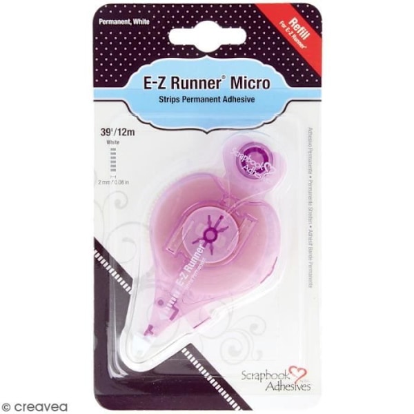 Rechargable dubbelhäktande tejp - SCRAPBOOK ADHESIVES - E-Z Runner Micro remsor - 2mm - 12m - Färglös Färglös