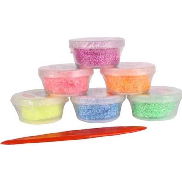 Pasta för modellering med mikro-kulor för barn Foam Clay x6 Fluo Neon färger