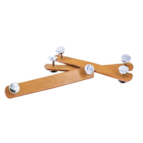 Lådhandtag i konstläder 9 cm 3 st naturlig träfärg