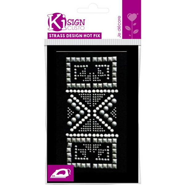 Transfer thermoadhesivt klädd med nitar och strass Design Etnisk 13x6,5 Cm {Färg}