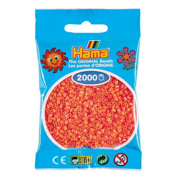 2 000 mini pärlor (små pärlor Ø2,5 mm) Aprikos Aprikos, Apelsin