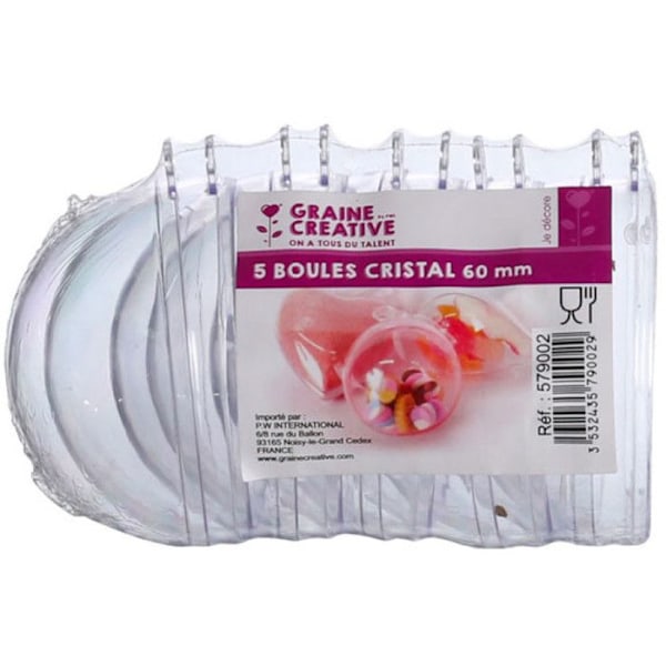 Plastikbollar - Ej specificerad - 6 cm - Transparent - Set om 5 - Livsmedelskontakt Transparent