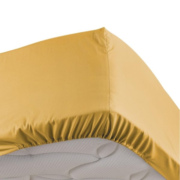 Träslakan - DOUCEUR D'INTERIEUR - 90 x 190 cm - 100 % bomull - Gul - 78-trådsväv Gul