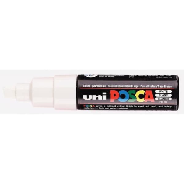 POSCA Stor Mejselspets Markör Vit Vit
