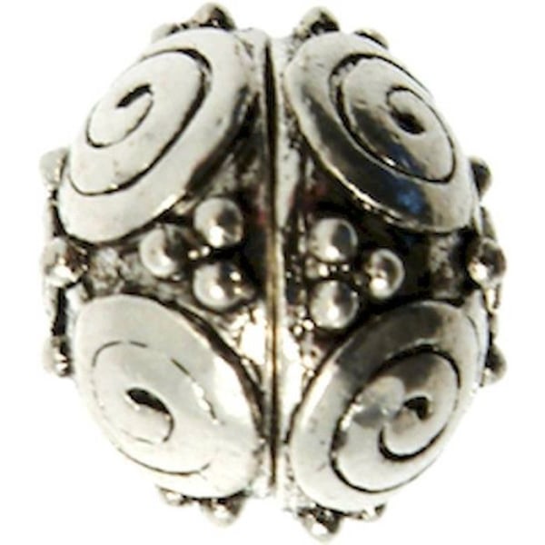 Rund metallpärla Ø 19 mm Silverfärgad Silver