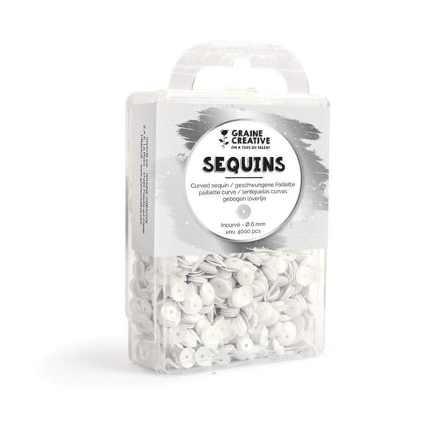 SEQUIN INKURVA VIT MAT L010