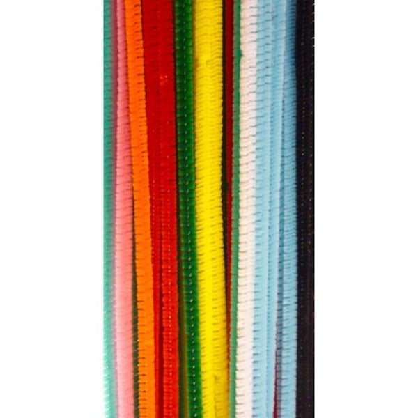 Fils chenille - Ej specificerad - Assortiment av 45 - Diameter 6 mm - Längd 30 cm - 9 blandade färger Flerfärgad