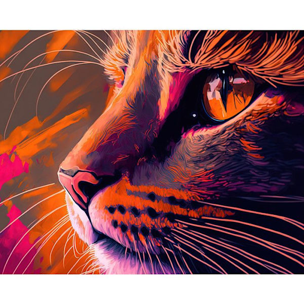 MégaCréa DIY - Måla efter nummer Katt 40 x 50 cm