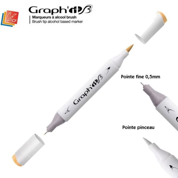 Graph'IT Brush Marker alkoholmarkör från Graph'IT - Graph'it färgkarta:2102 - Melo Graph'it:2102 färgkarta - Melo