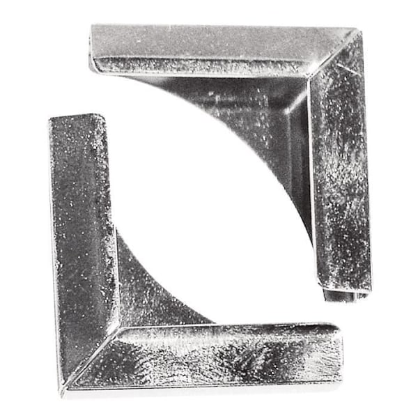 Metallhörn för böcker, silver, 21x21 mm, tab-bag 4 st