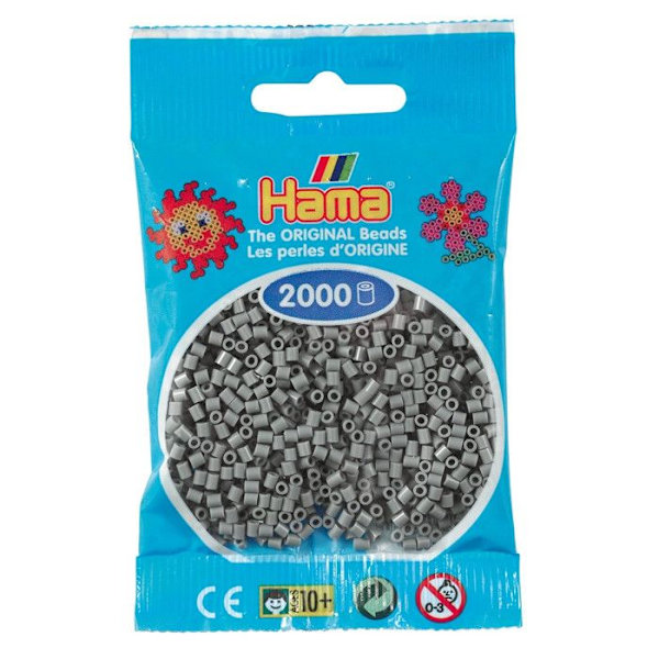 2 000 mini pärlor (små pärlor Ø2,5 mm) grå