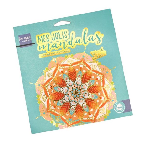 Färgbok - MegaCrea DIY - Mandala - 16 sidor - 20,5 x 19 cm - Guld gyllene