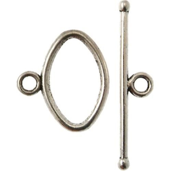 Fäste med drag - MegaCrea - 32x18 mm - Silverfärgad - Nickelfri metall - Unisex Silver