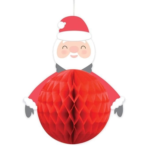 Santa Claus honeycomb boll 28 x 36 cm - Scrapcooking Party Röd