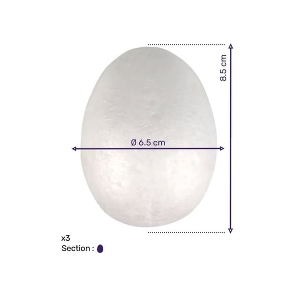 Dekorativa ägg - POLYSTYREN - 6,5x8,5 cm - Polystyren - Vit