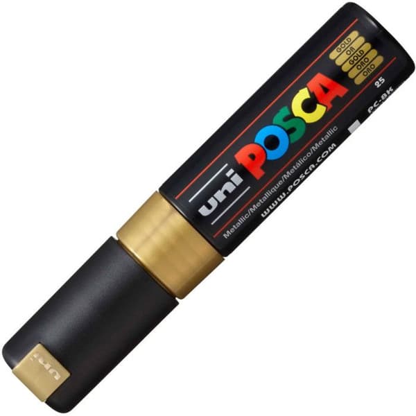 Målarpenna - POSCA - Guld - Bred sned spets - Linjebredd: 8 mm Guld