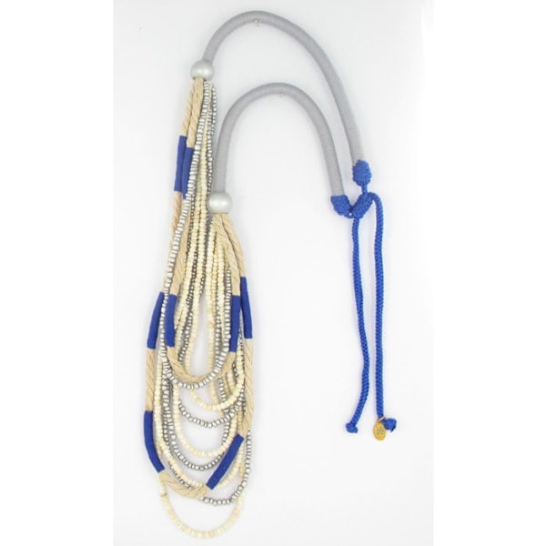 blå rep halsband lång