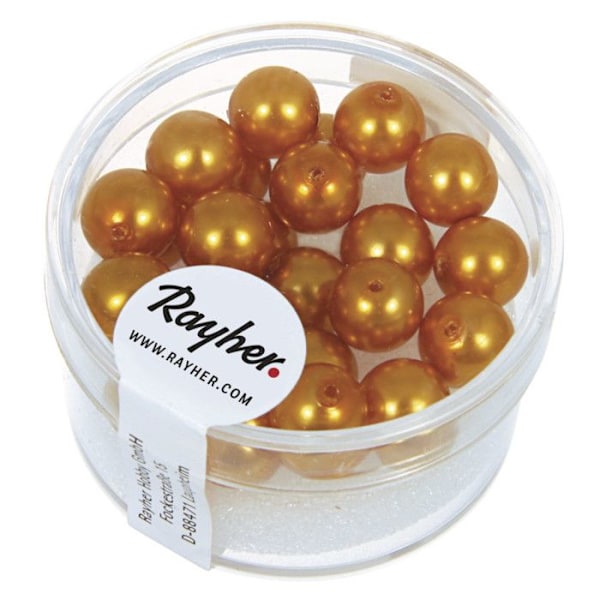Pärlemorsskimrande Renässans Guldgula 8 mm 25 stycken guldfärgad