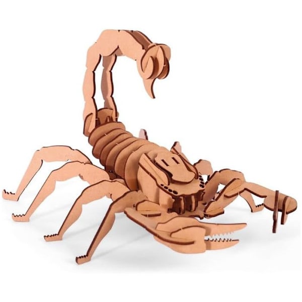3D-modell i trä - Skorpion - 25 x 20 x 13,5 cm - 35 delar - lätt att göra - inredningsdekoration