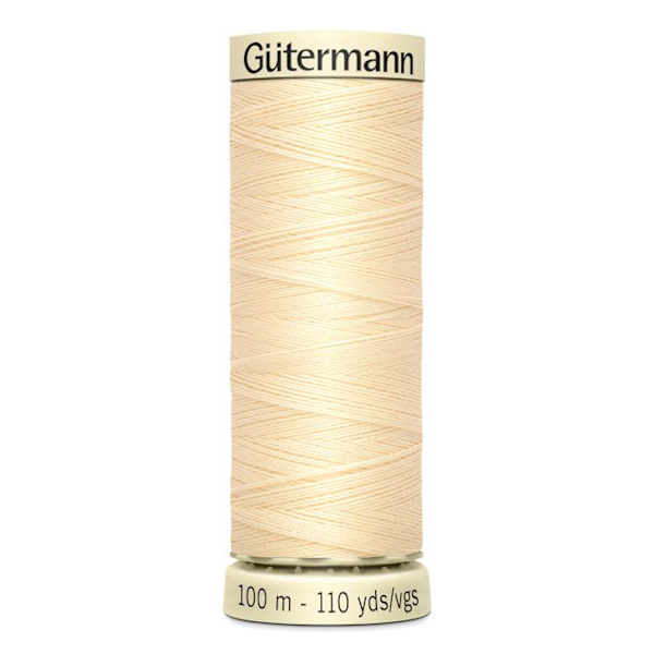 5-pack rullar 100m Tråd 100% polyester Gutermann Ref 788988 - Att 610 - pergament pergament
