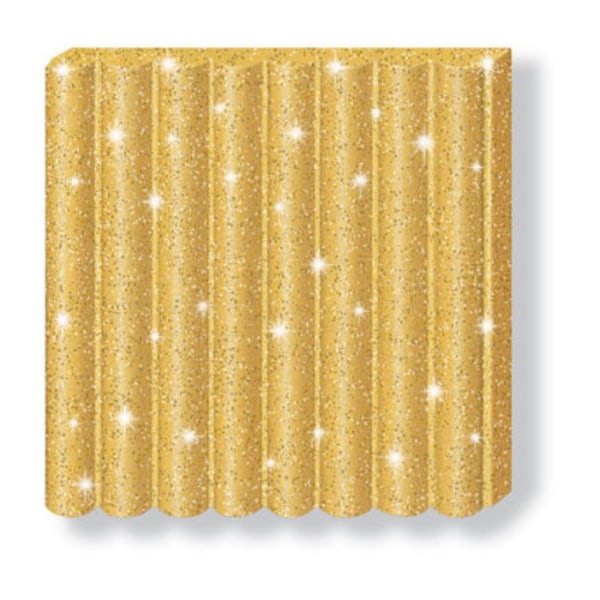 Modellera - Fimo - Glittrande guld - 42 gram - Speciellt för barn - Från 8 år glitter guld