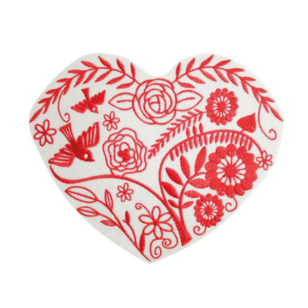 Maxi broderad patch Hjärta 19 x 17 cm