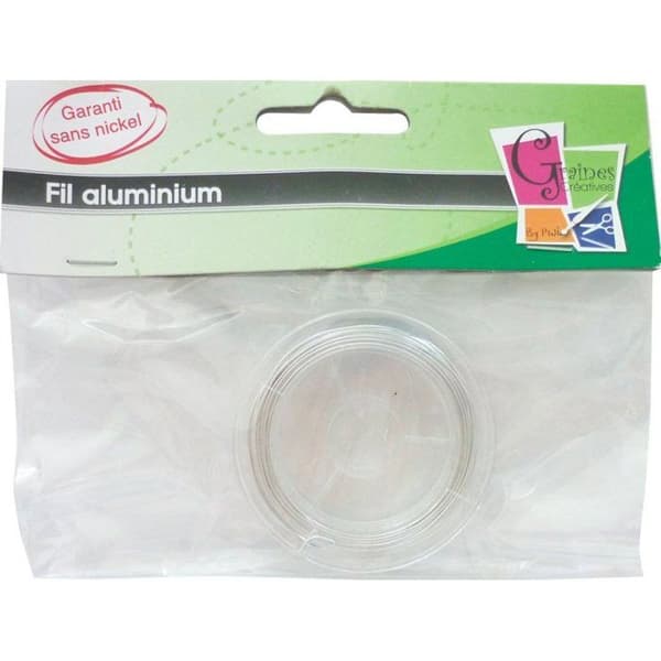 Graine Créative - Ultra tunn aluminiumtråd 0,6 mm 10 m - Silverfärgad
