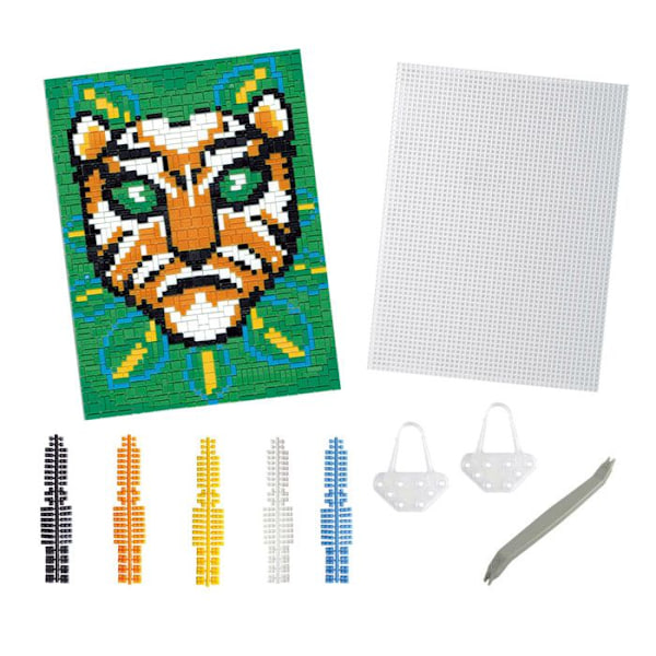 Kit kreativt barn Pixel art Tiger Flerfärgad