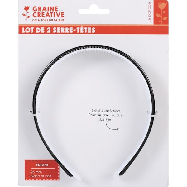 Hårband - Ej specificerat - 2 stycken - Svart och vitt - 2,5 cm - Blandat Svartvitt