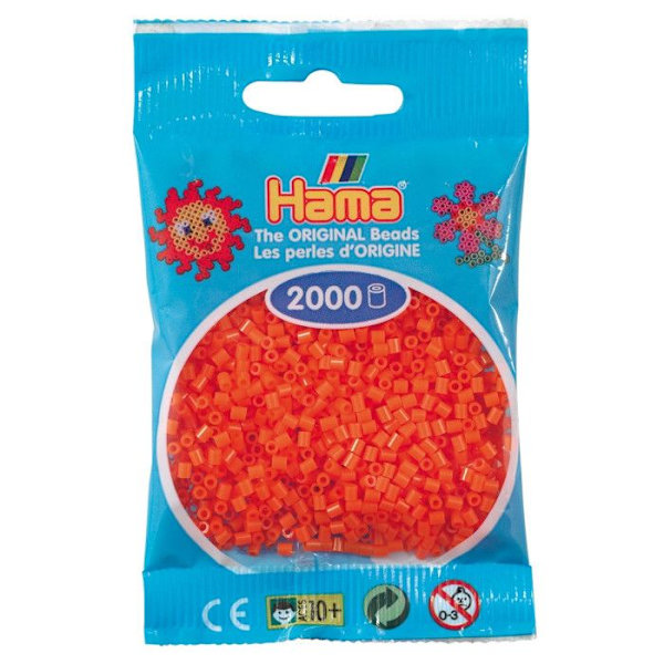 2 000 mini pärlor (små pärlor Ø2,5 mm) orange