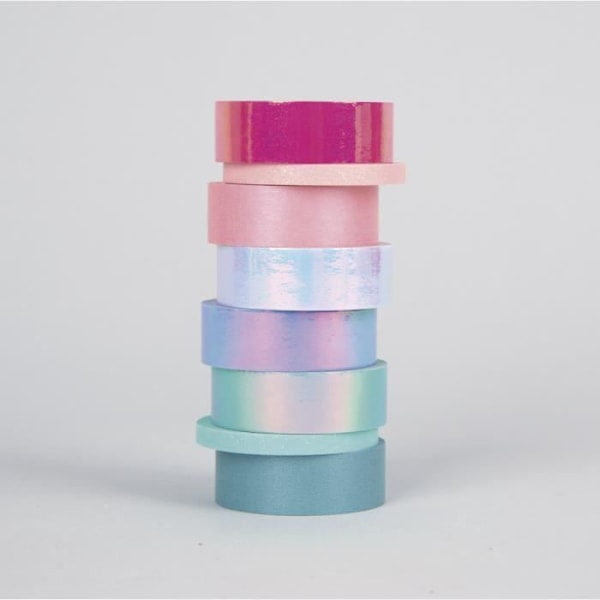 Kit Washi Tape Shiny Mix, 6x15mm, 2x5mm à 5m, box-LS 8st, Colore