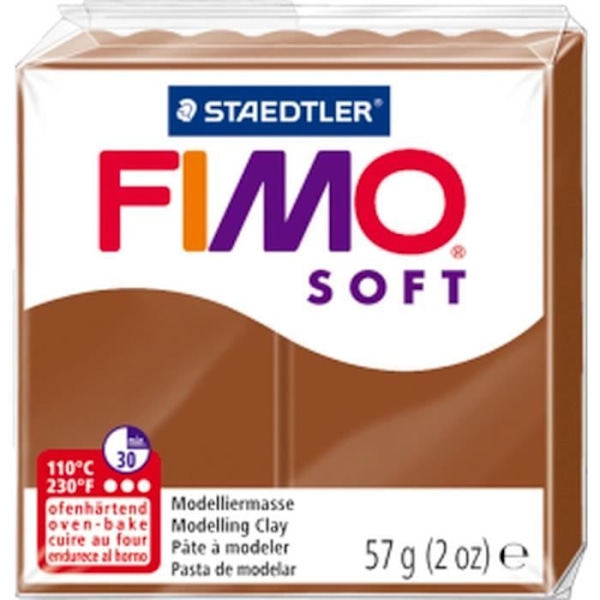 FIMO Polymer Clay - FIMO Brand - Mjuk modell - Karamellbrun Färg - Vikt 56g Karamellbrun