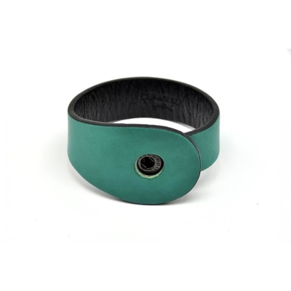 Läderarmband för kvinnor - Ceraselle - Turkosgrön - Keramisk knapp säljs separat
