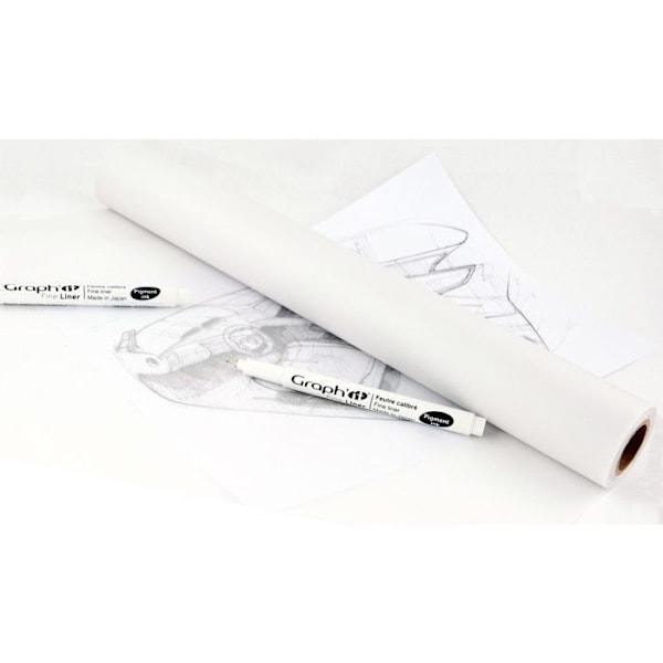 Papier transparent i rulle Graph'it 20m färglös