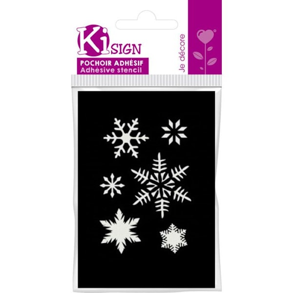 Sjablon med klister Snöflinga 7x10 cm {Färg}