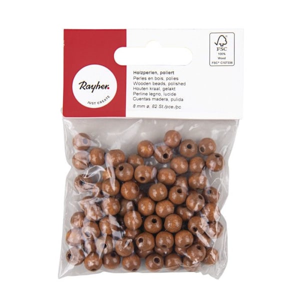 RAYHER HOBBY 1250204 SET MED 82 FSC-CERTIFIERADE TRÄPÄRLOR 100% POLERAD