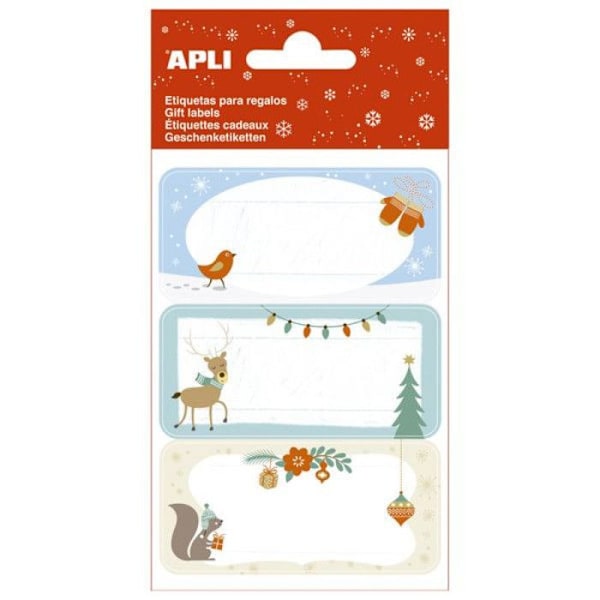 Squirrels julklappsetiketter, 3 ark 9 st.