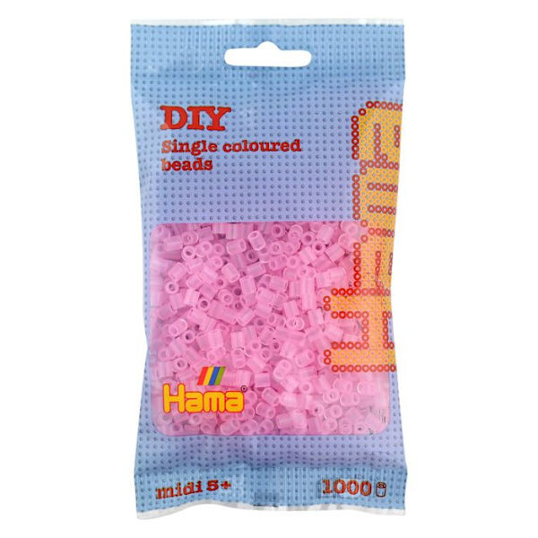 1 000 standard MIDI pärlor (Ø5 mm) Transparent rosa Rosa
