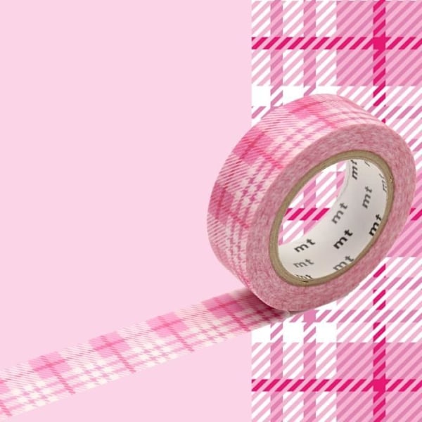 Masking Tape MT rosa skotsk tartan - rutig rosa - Masking Tape (MT) Rosa Rosa