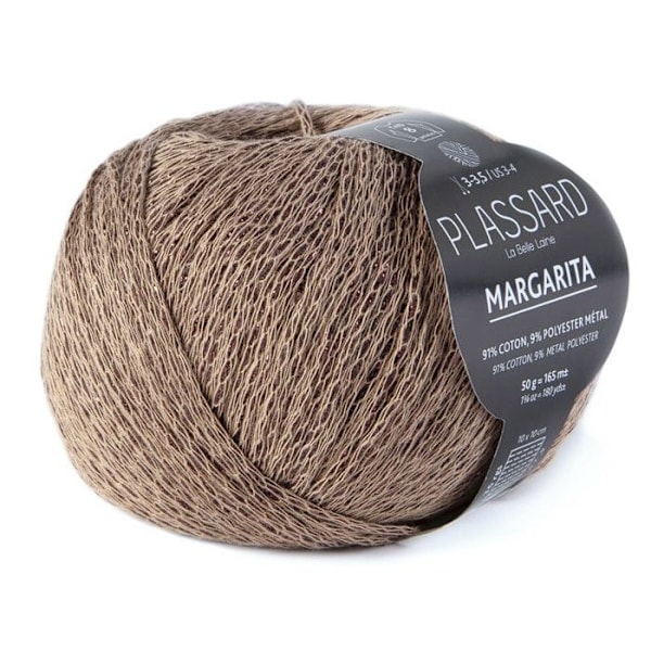 Margarita Metallic Cotton Sommargarn Taupe Beige 83 Taupe beige 83