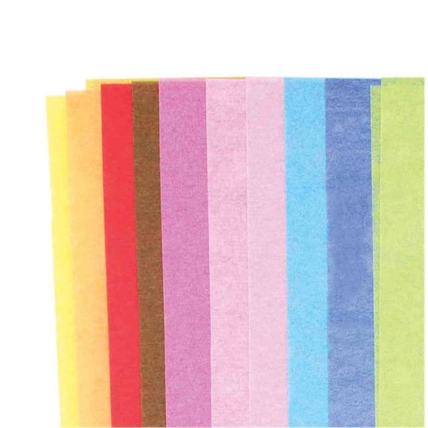 Sidenpapir 66 x 50 cm assortert farger 10 ark